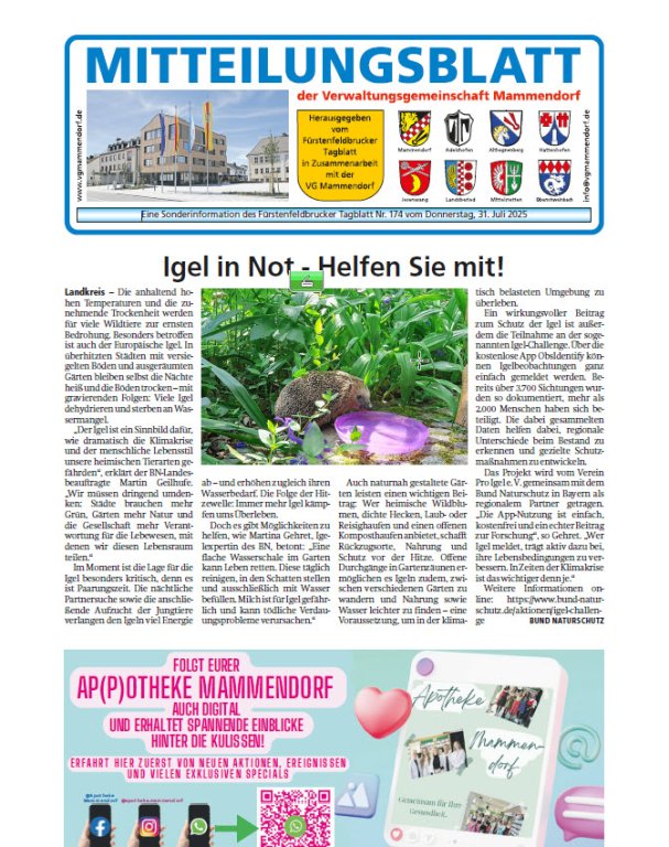 Mitteilungsblatt Juli 2025